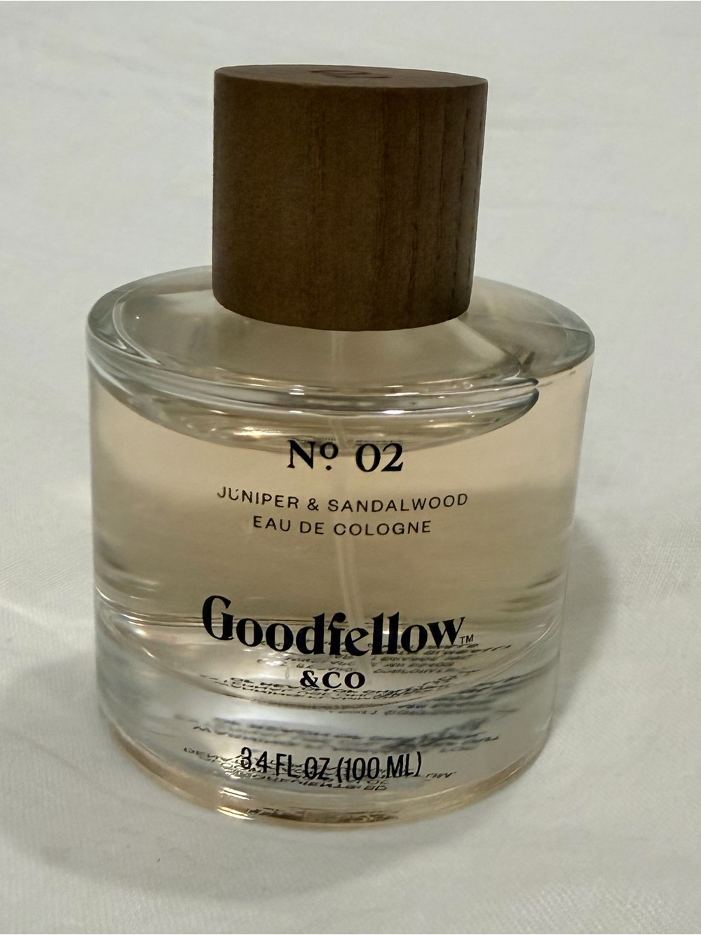 Goodfellow & Co Clear Cologne Bottle with Brown Wood Cap